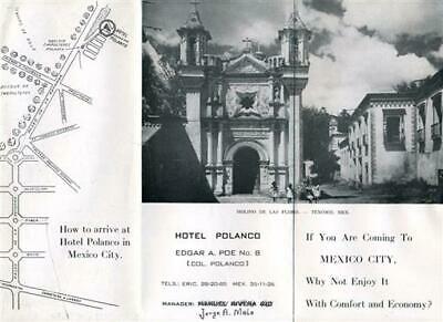 Hotel Polanco Brochure Edgar A Poe No 8 Mexico City Mexico 1959