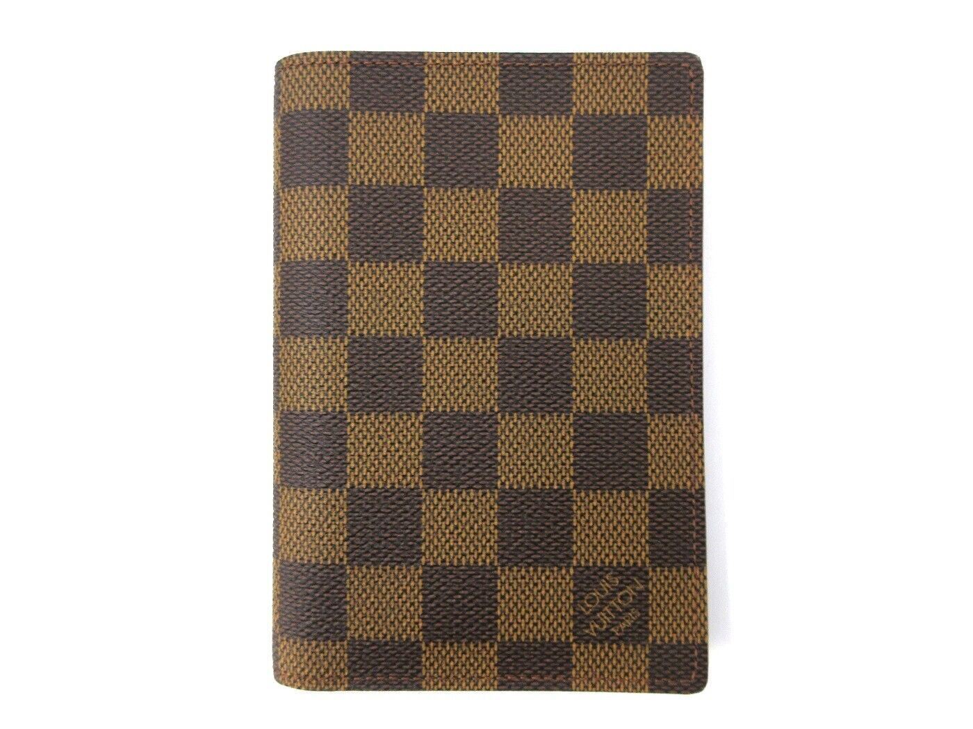 Auth Louis Vuitton Damier Couverture Passeport N60189 Leather Great 92179