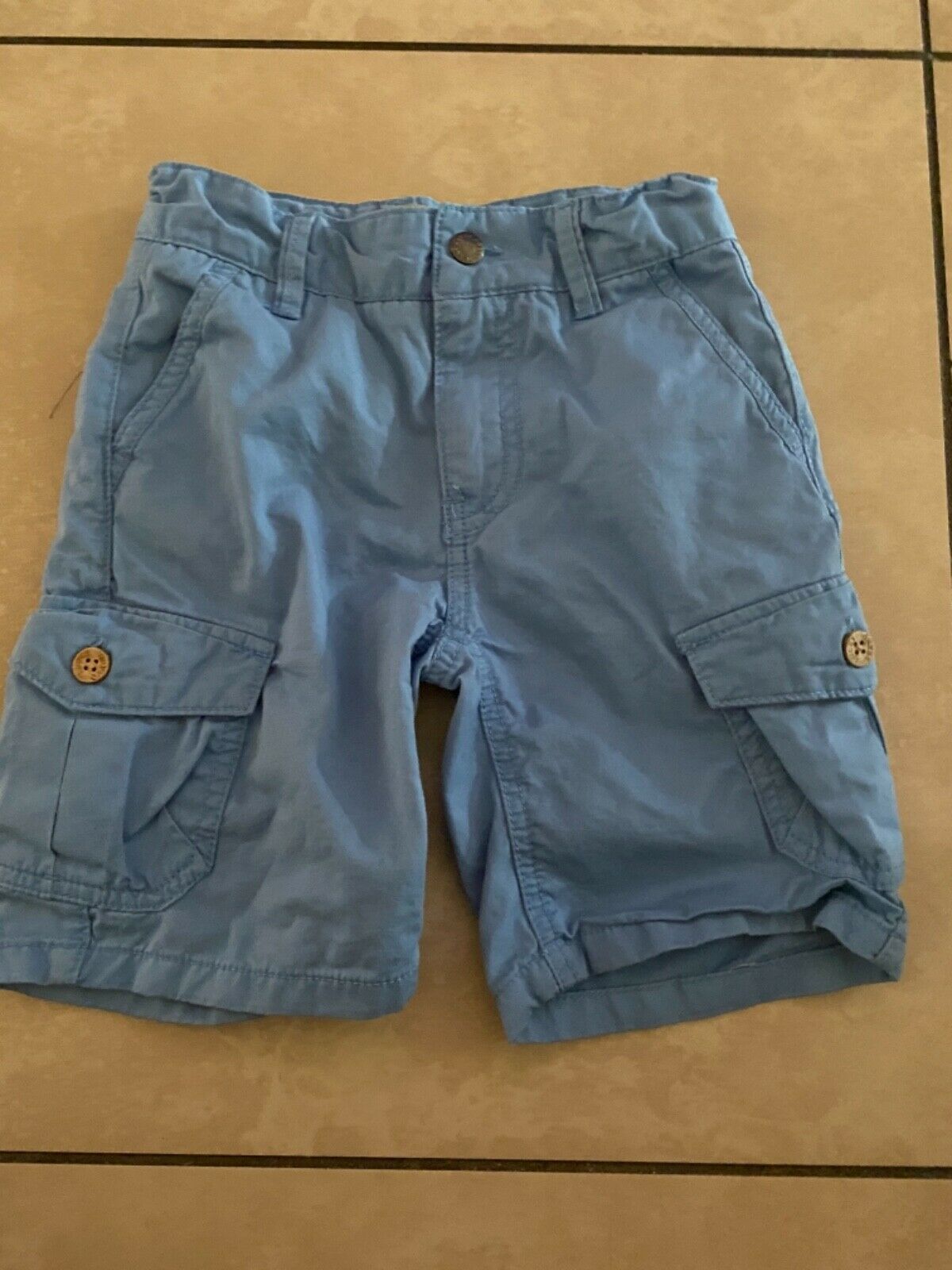 Lucky Brand Kids Boys Sz 5 Light Blue Cargo Shorts 100%cotton