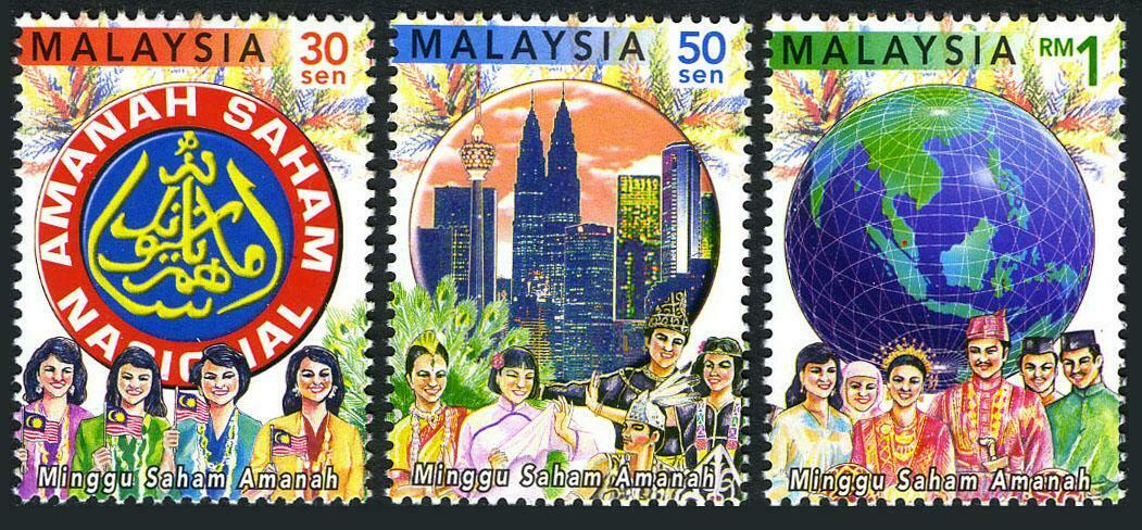 Malaysia 782-784, Mnh. Unit Trust Investment Week,2000.emblem,skyline,globe.
