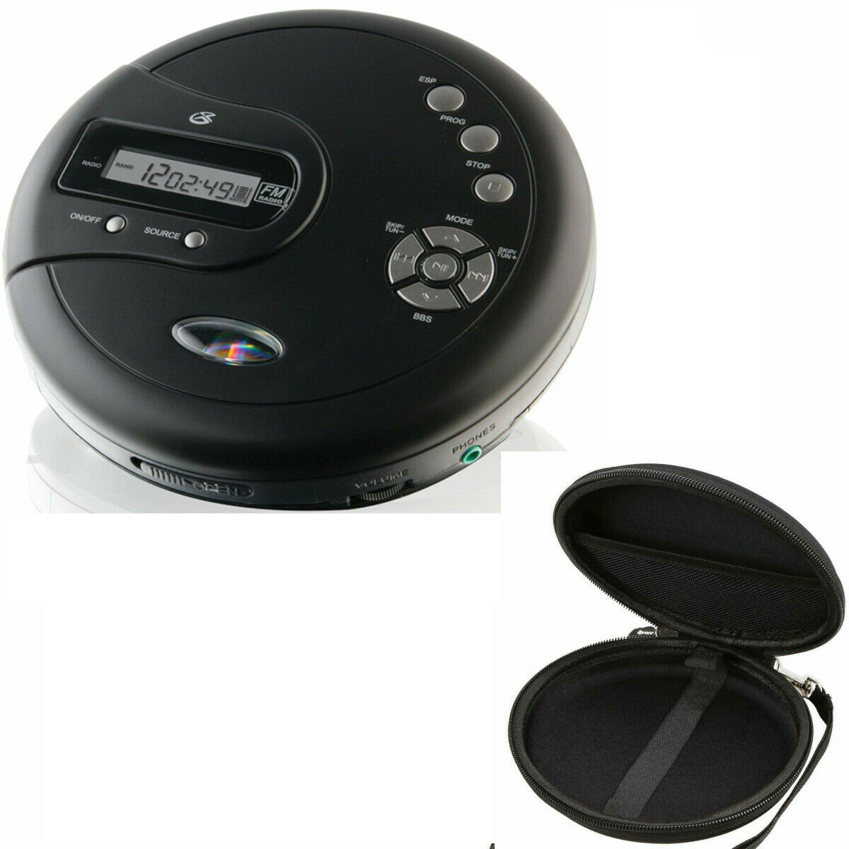 Cd Disk Player Portable With Bass Boost Anti-skip Protection Cd-r/rw Or A Case