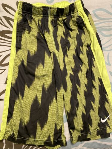 Nike Dri-fit Shorts Size Yxl Neon Yellow With Elastic Waist