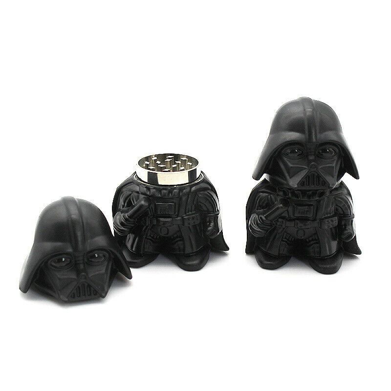 3 Layer Zinc Alloy Tobacco Mill Spice Herb Grinder Star War Darth Vader Black