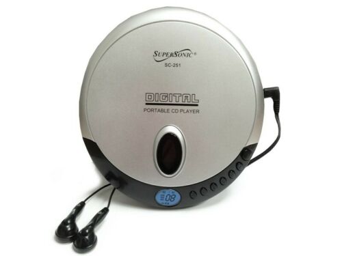 Supersonic Sc-251 Portable Personal Slim Cd Player Free Stereo Headphones