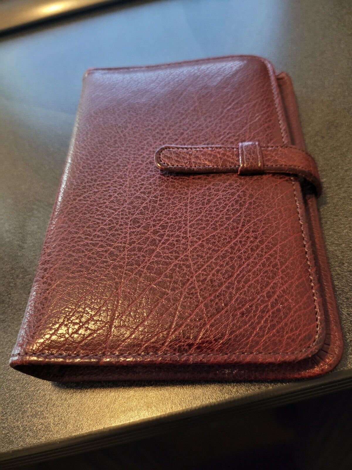 Coach Planner Burgundy Textured Leather Vintage Used