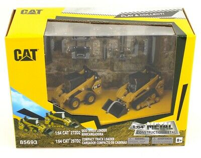 1:64 Diecast Masters Caterpillar Cat 272d2 & 292d2 Skidsteer Set W/attachments
