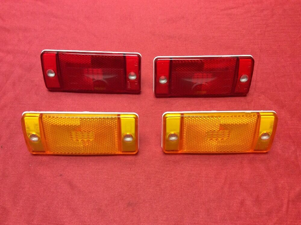 New 1969-1972 Ford F Series Truck Side Marker Light Lens Set Red And Amber
