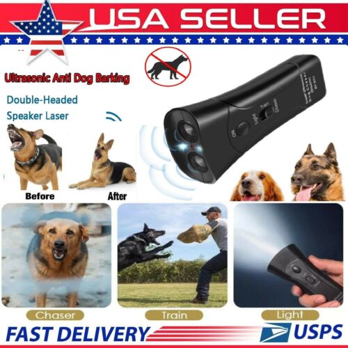 Ultrasonic Anti Dog Barking Device Pet Trainer Led Light Gentle Chaser Style Usa