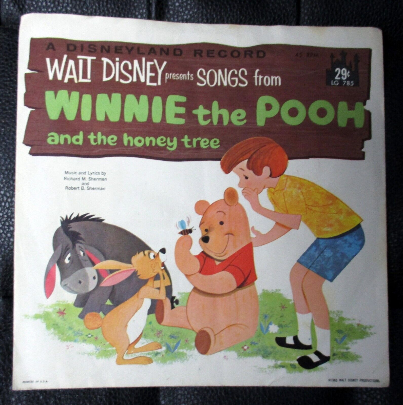 Walt Disney 1965 'winnie The Pooh And The Honey Tree' 45 Rpm ~~ Sleeve Only
