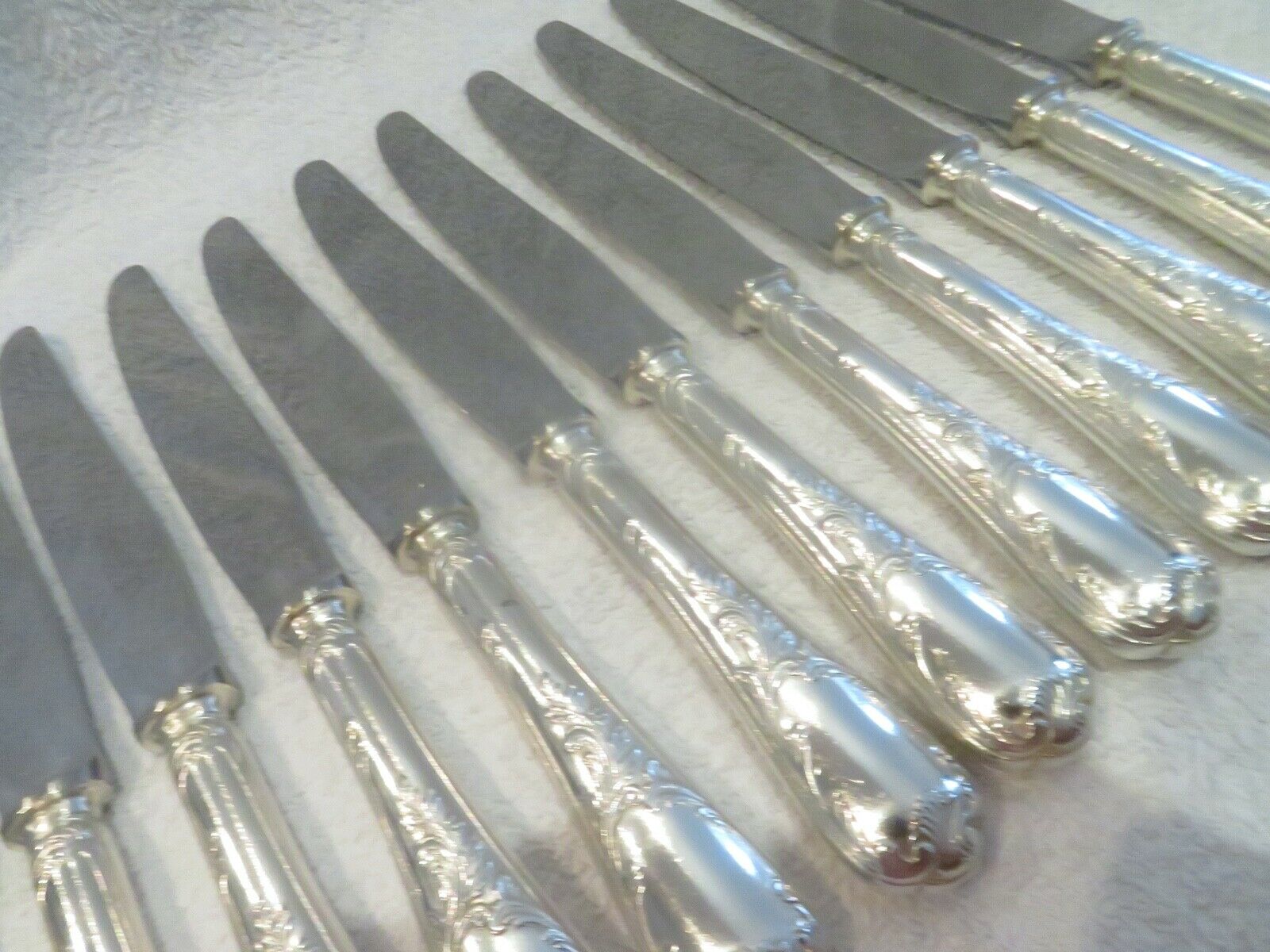 French Silver-plated 12 Dinner Knives Christofle Marly Rococo V69