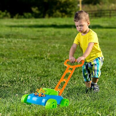 Toy Push Bubble Lawnmower Pretend Play Bubble Machine Lawn Mower With Sound