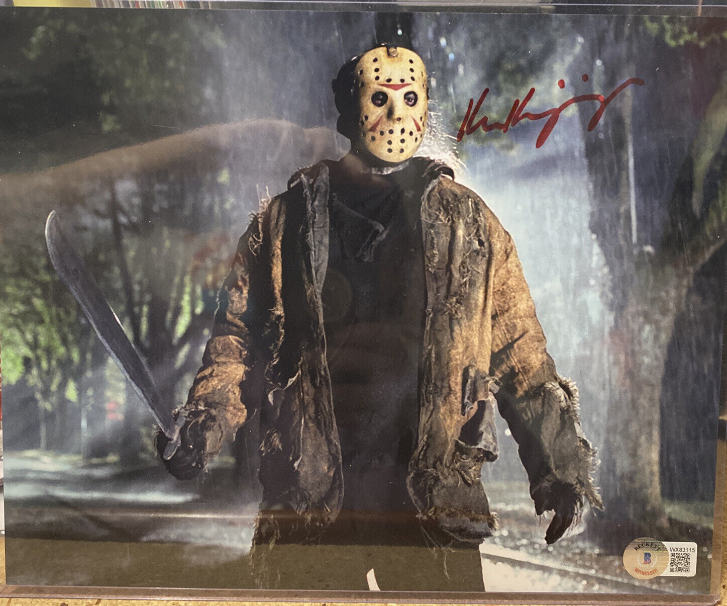Bam Box Horror Signed Freddy Vs Jason Print Ken Kirzinger "jason" Actor Beckett