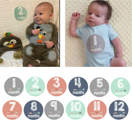 New Baby Pregnant Women Monthly Photograph Stickers Month 1-12 Milestone Sticker
