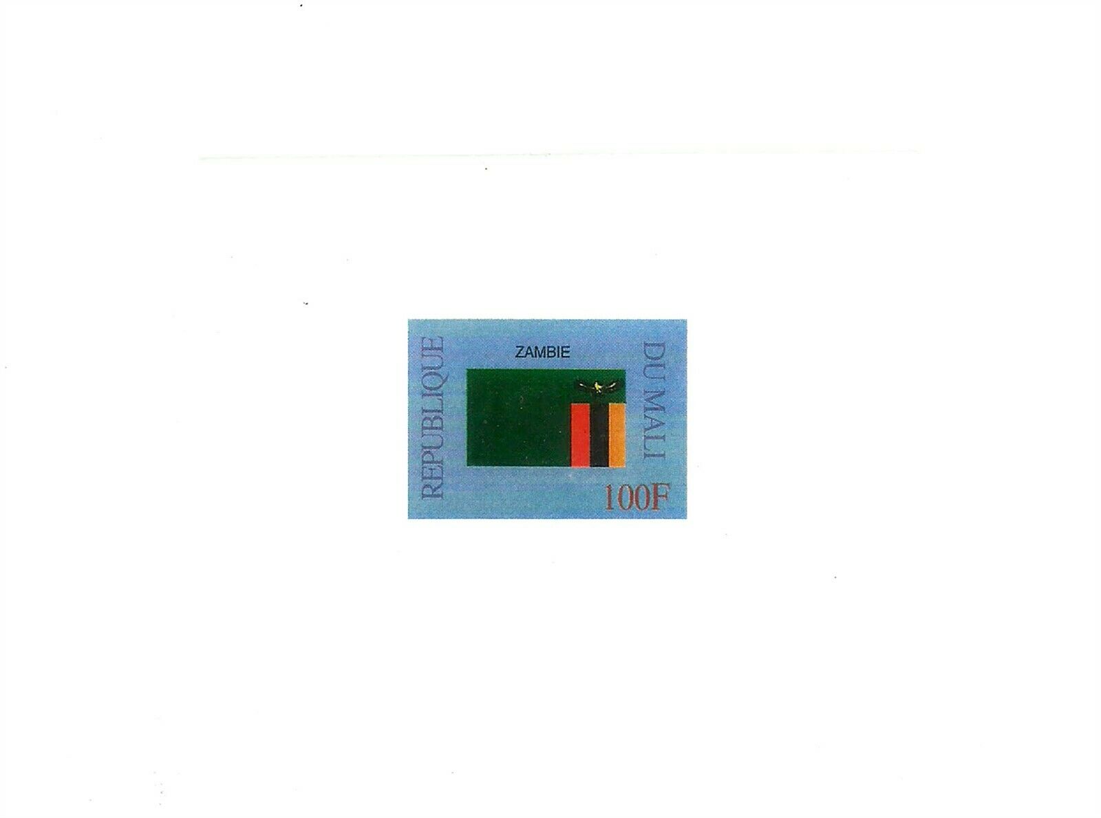 Michel 2335 Zambie Flags Mnh - Imperf Bloc Luxe On Card - Free Shipping