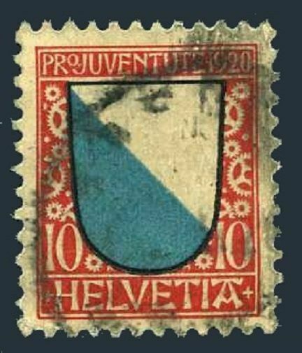 Switzerland B16,used.michel 154. Pro Juventute 1920.arms Of Zurich.