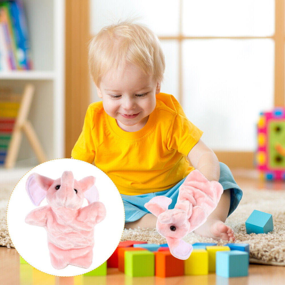 1pc Lovely Artificial Plush Elephant Hand Puppet Educational Interactive Toy